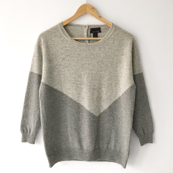 J. Crew Sweaters - J.Crew 100% Cashmere Button-Back Chevron Sweater